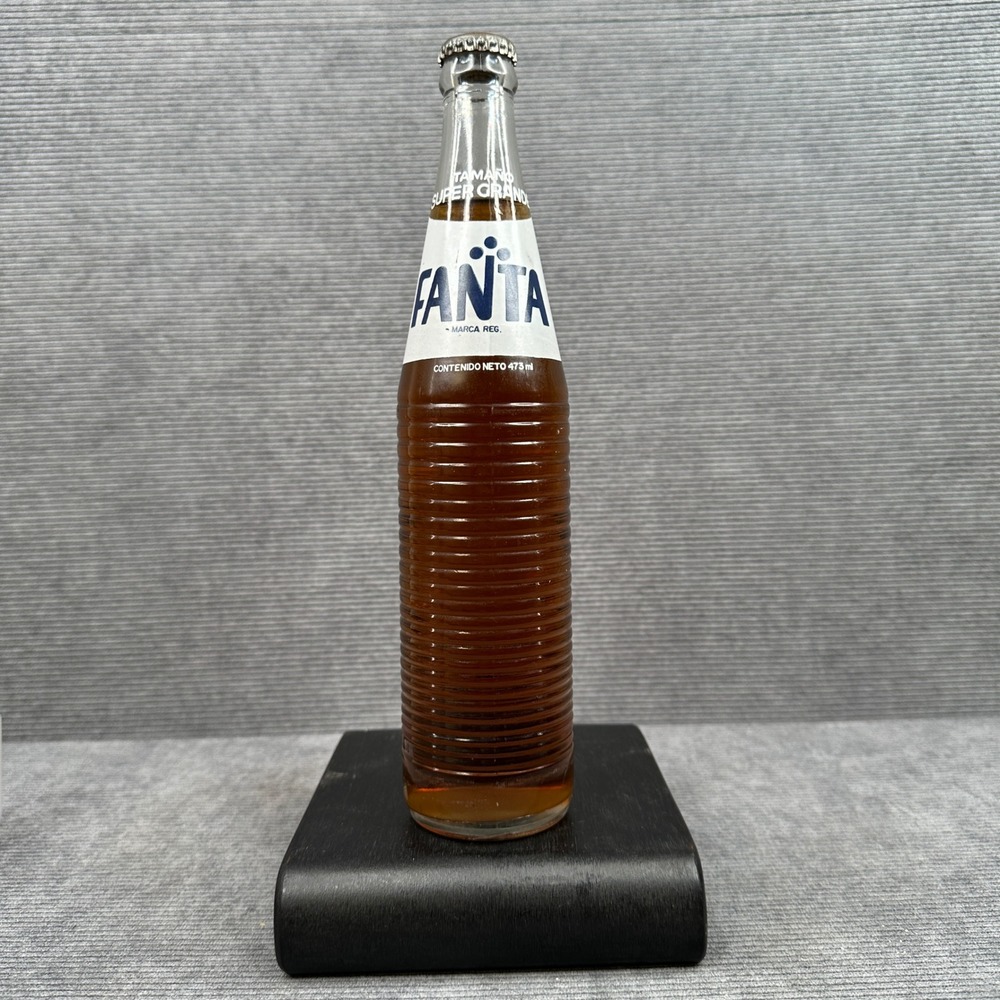 Vintage Fanta Mexico Soda Bottle Tamaño Super Grande 473ml Glass Ribbed Sealed